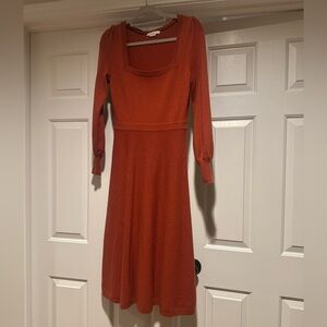 Boden Terracotta Long Sleeve Dress